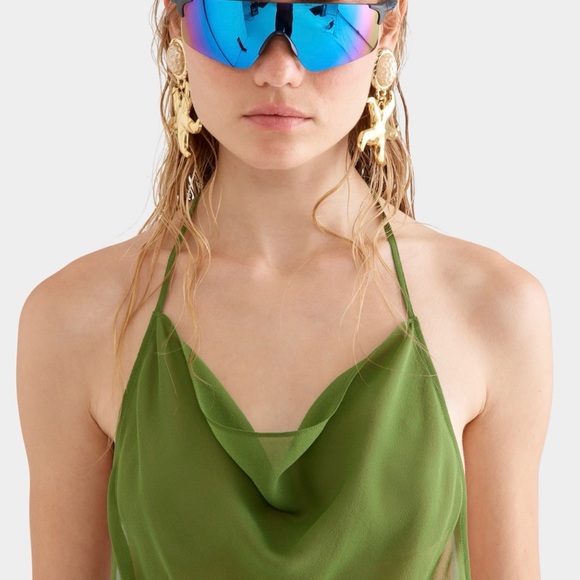 Venroy Green Sheer Cowl Neck Top NWT - Picture 2 of 7